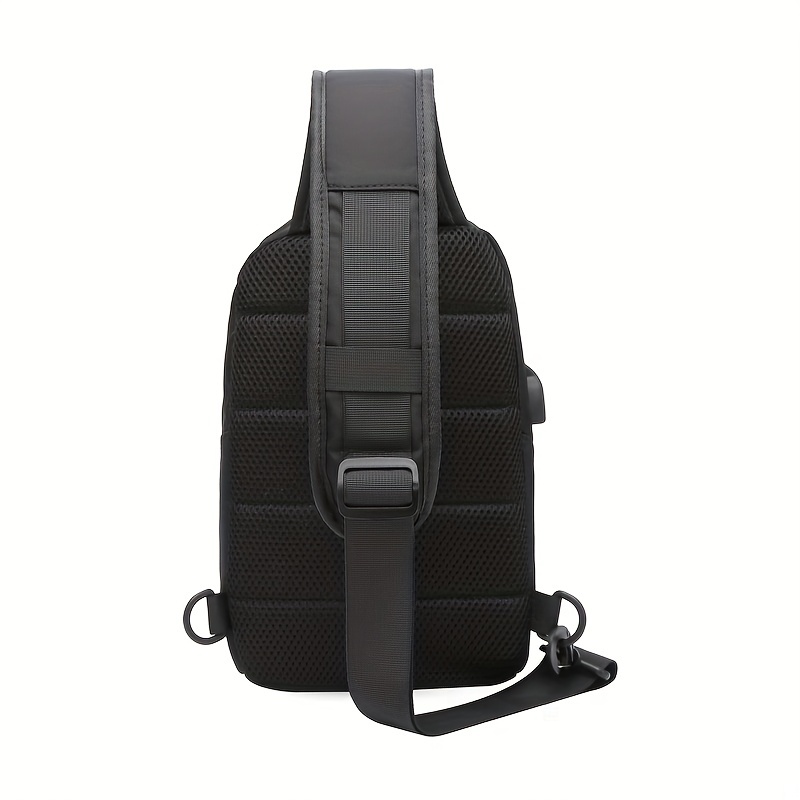 Men's Large Crossbody Bag with USB Charging Port