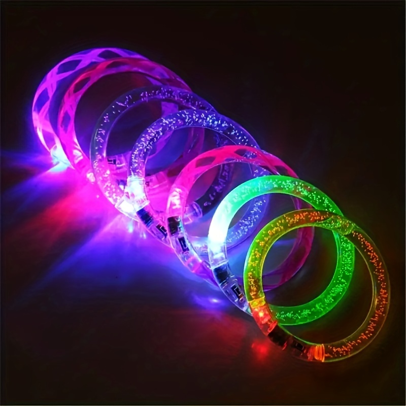 Acrylic Glitter Bracelet Glow Stick Electronic Led Bracelet - Temu