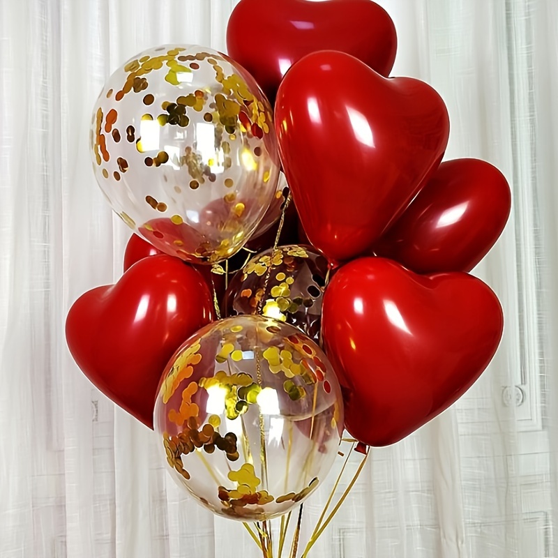 Globos Latex 27,5cm Cristal + Confeti Corazones Rojos 1Gr - LIRAGRAM