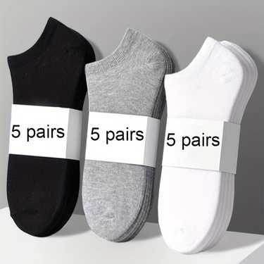 15 Pairs Simple Solid Socks, Soft & Lightweight Unisex Low Cut Socks, Women's Stockings & Hosiery
