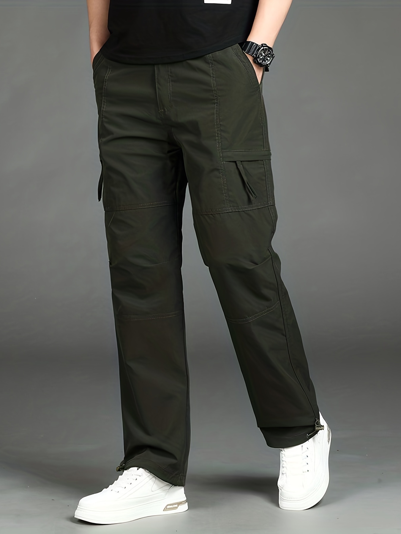 Men's Dark Green Athletic Water Resistant Pant