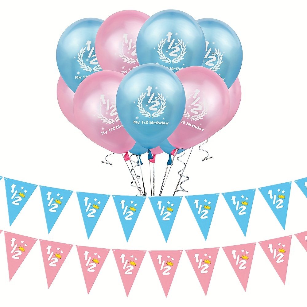 Globos de primer cumpleaños para niña, 15 unidades, color rosa, 1 globo  para primer cumpleaños, decoración de cumpleaños de bebé niña de 1 año