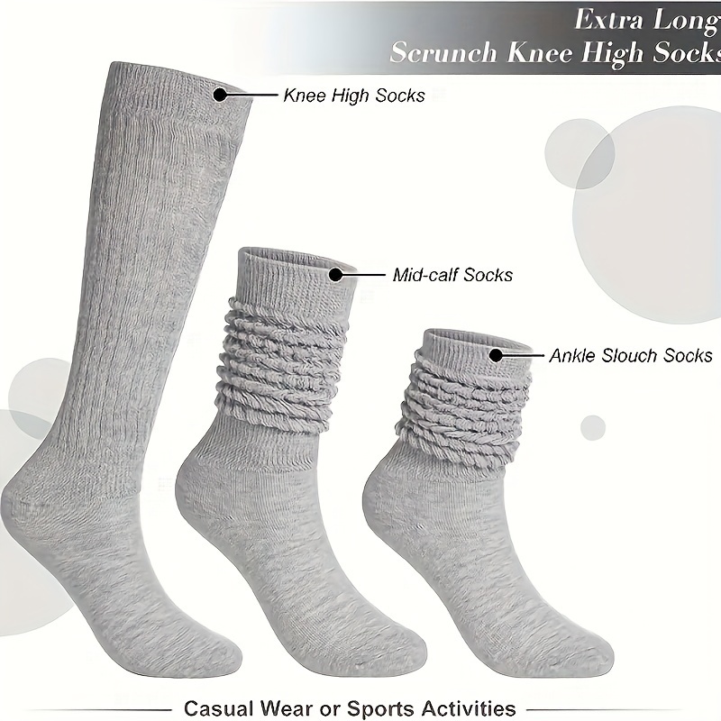 Men's Knee High Solid Knit Slouch Socks