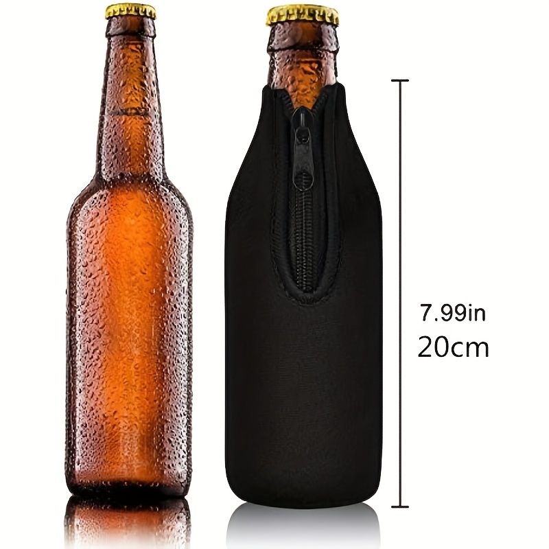 Insulated Beer Bottle Sleeves Coozie Neoprene Coolers Bag Zipper Coozie  Holder