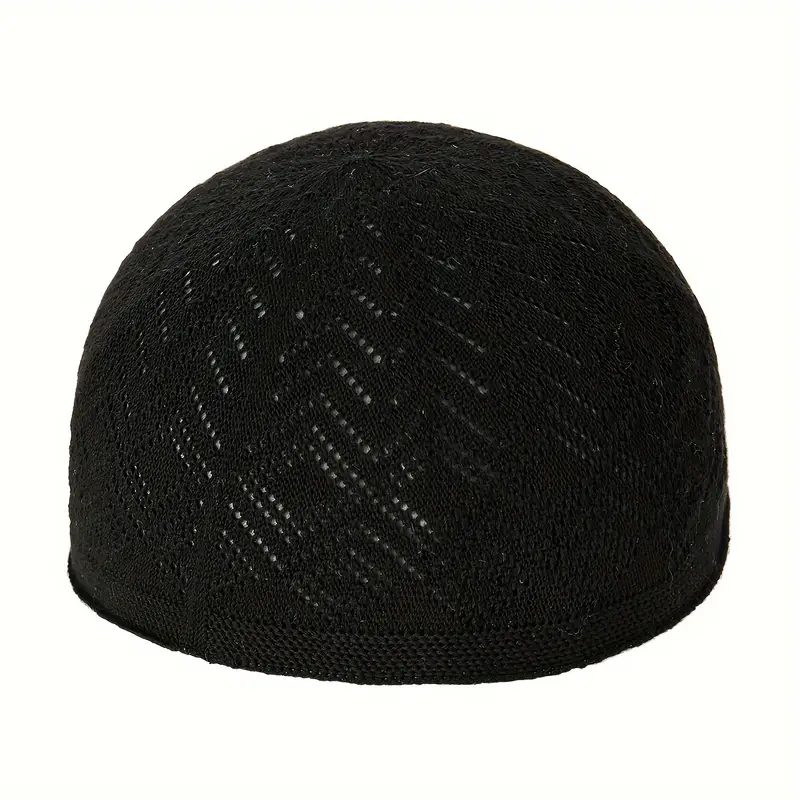 1pc Mens Melon Leather Knitted Eid Hat Arab Muslim Hat Simple