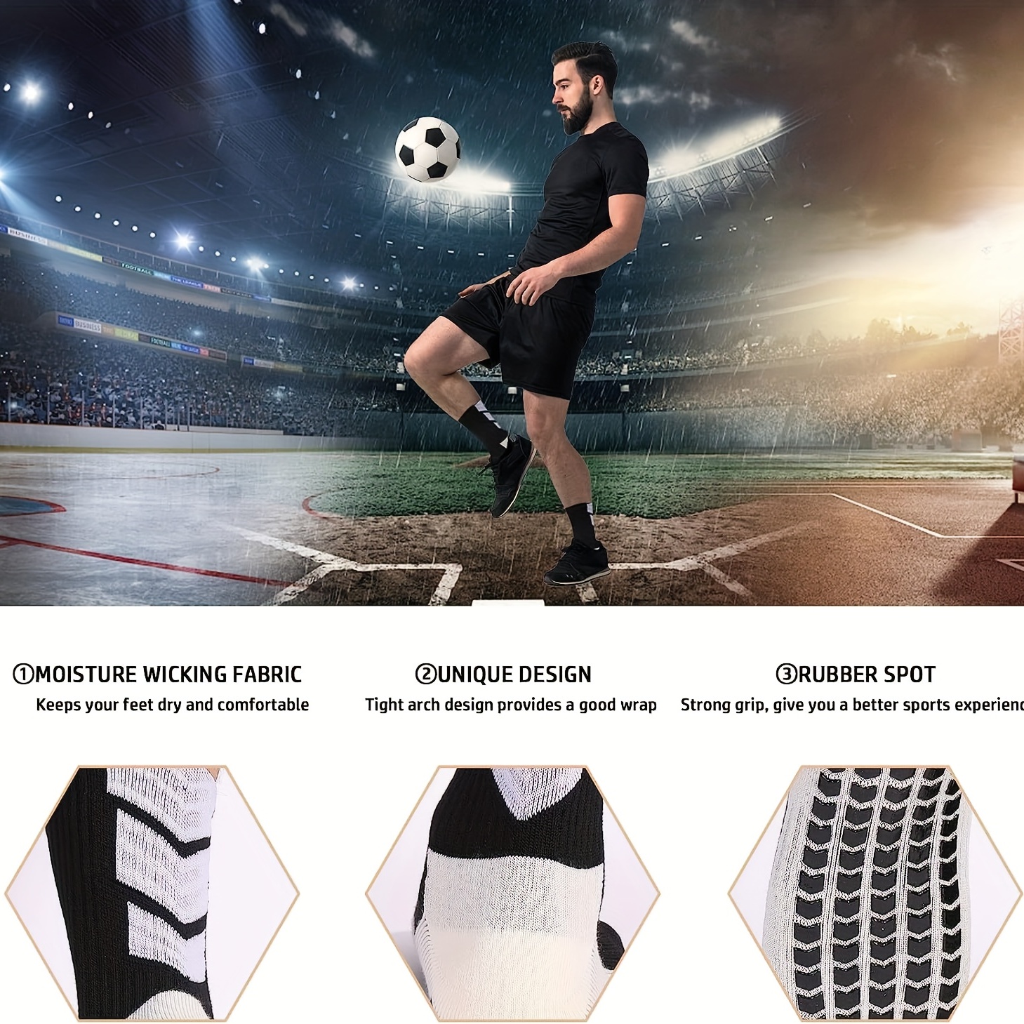 Anti Slip Football Soccer Grip Socks - Fopu Sports