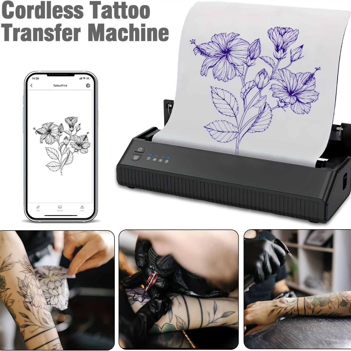 Cordless Tattoo Transfer Stencil Printer Portable - Temu