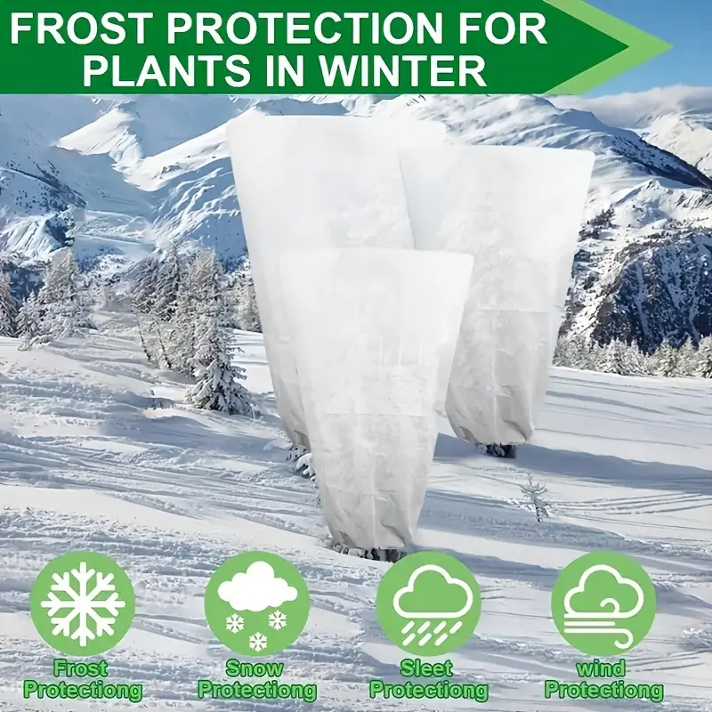 1 Stück Verdickte Pflanzen-Frostschutzabdeckung Für Den Winter,  Pflanzen-Frostschutz, Insektensichere Frostabdeckung Mit Kordelzug,  Gewächshäusern Und