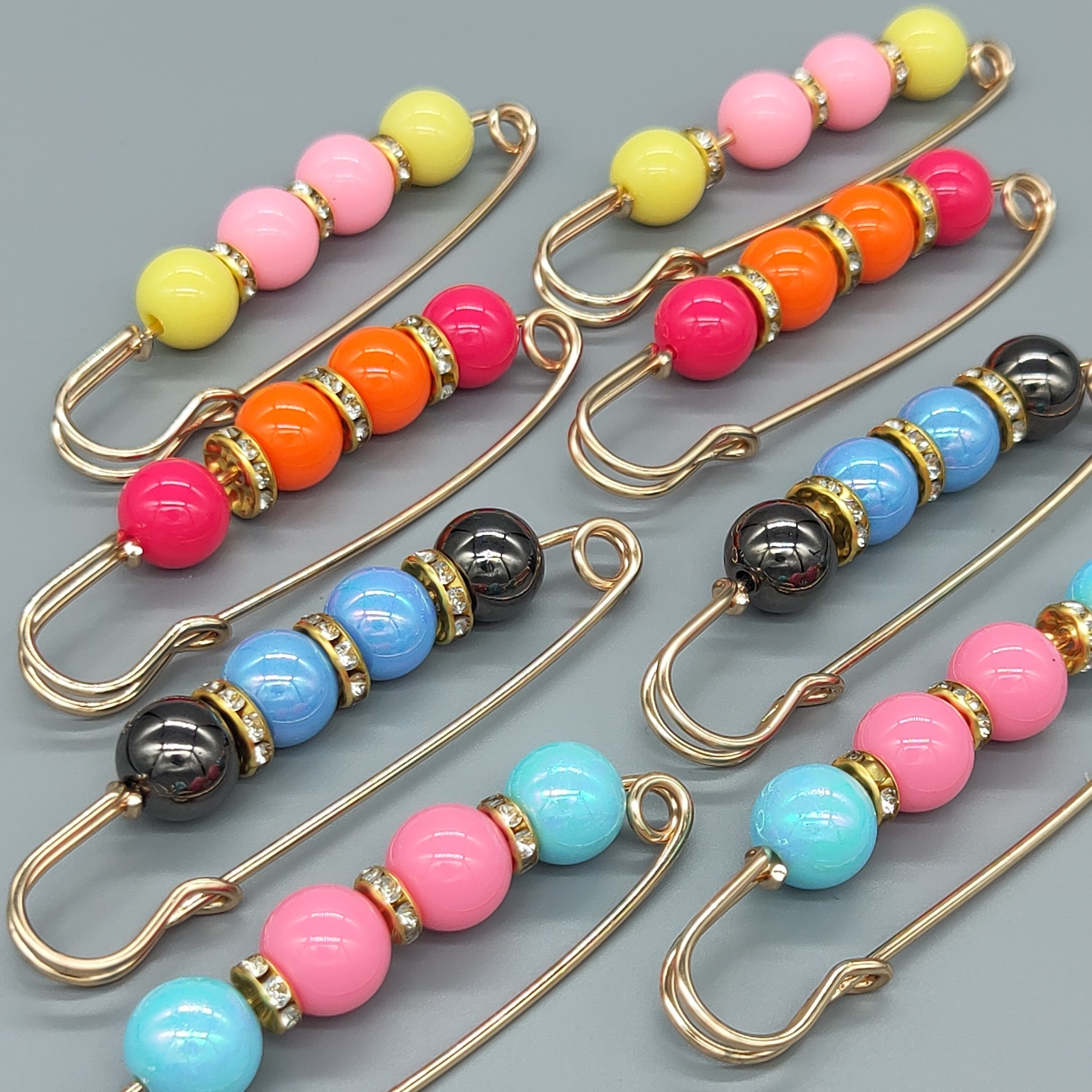 6pcs/set Faux Pearl Brooches For Women Original New Girls Pants Jeans Dress  Clothes Big Change Small Waist Pins Brooch Decoration