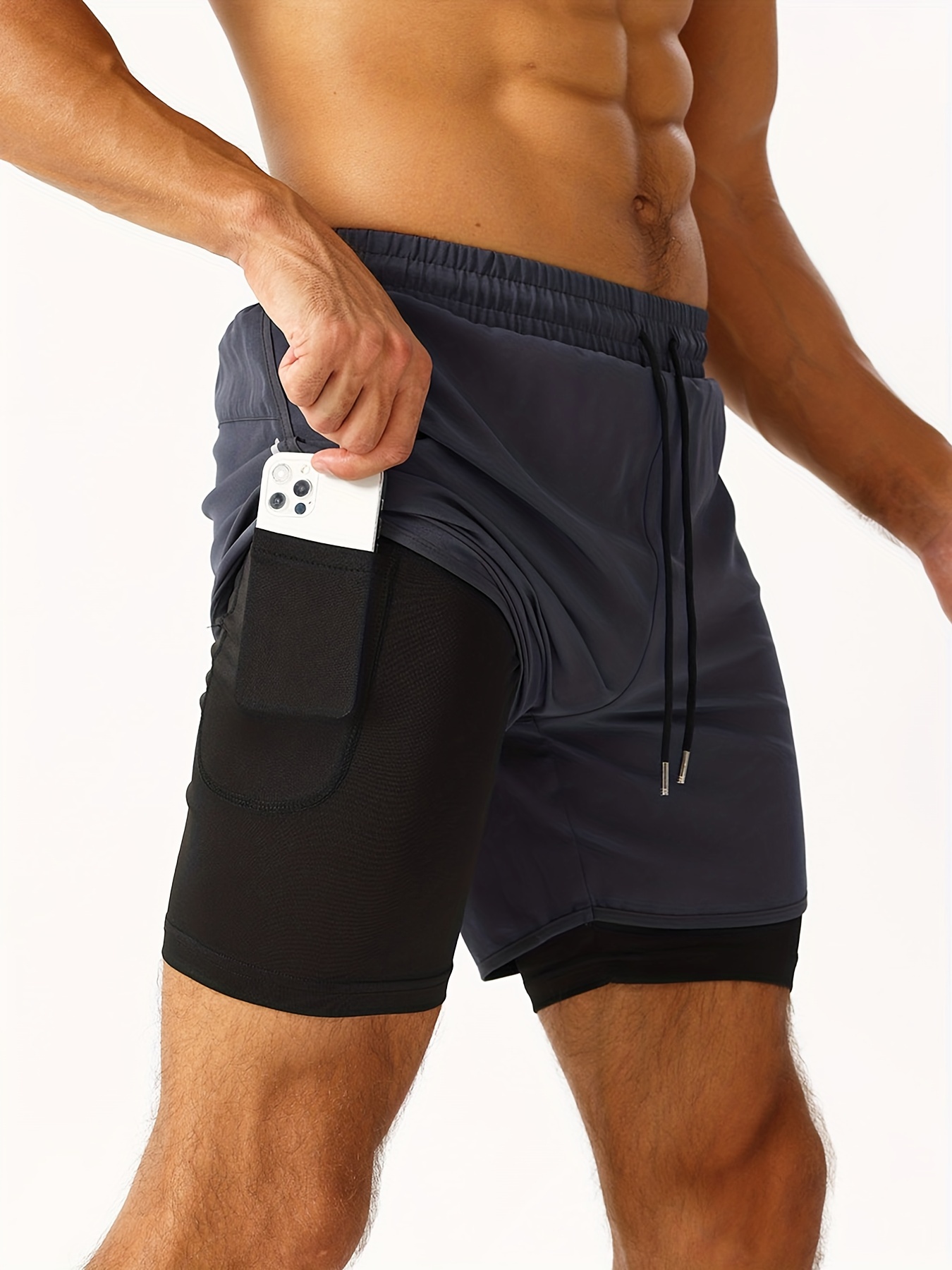 Men'S Shaping Sports Shorts with a Zip Pocket at The Back Waist
