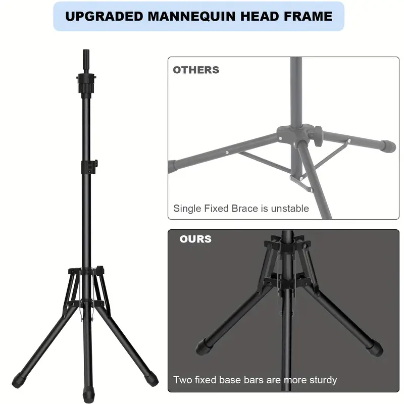 Foldable Mannequin Head Stand Upgrade Adjustable Wig Stand - Temu