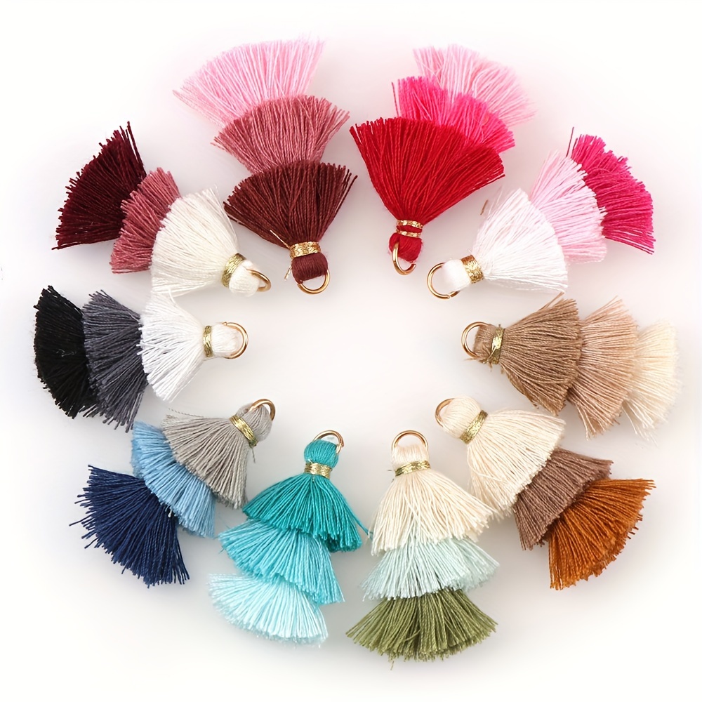 100pcs Silk Handmade Tiny Soft Tassels Mini Tassels,Colorful Tassels, Earring Tassels Assorted Colors Randomly