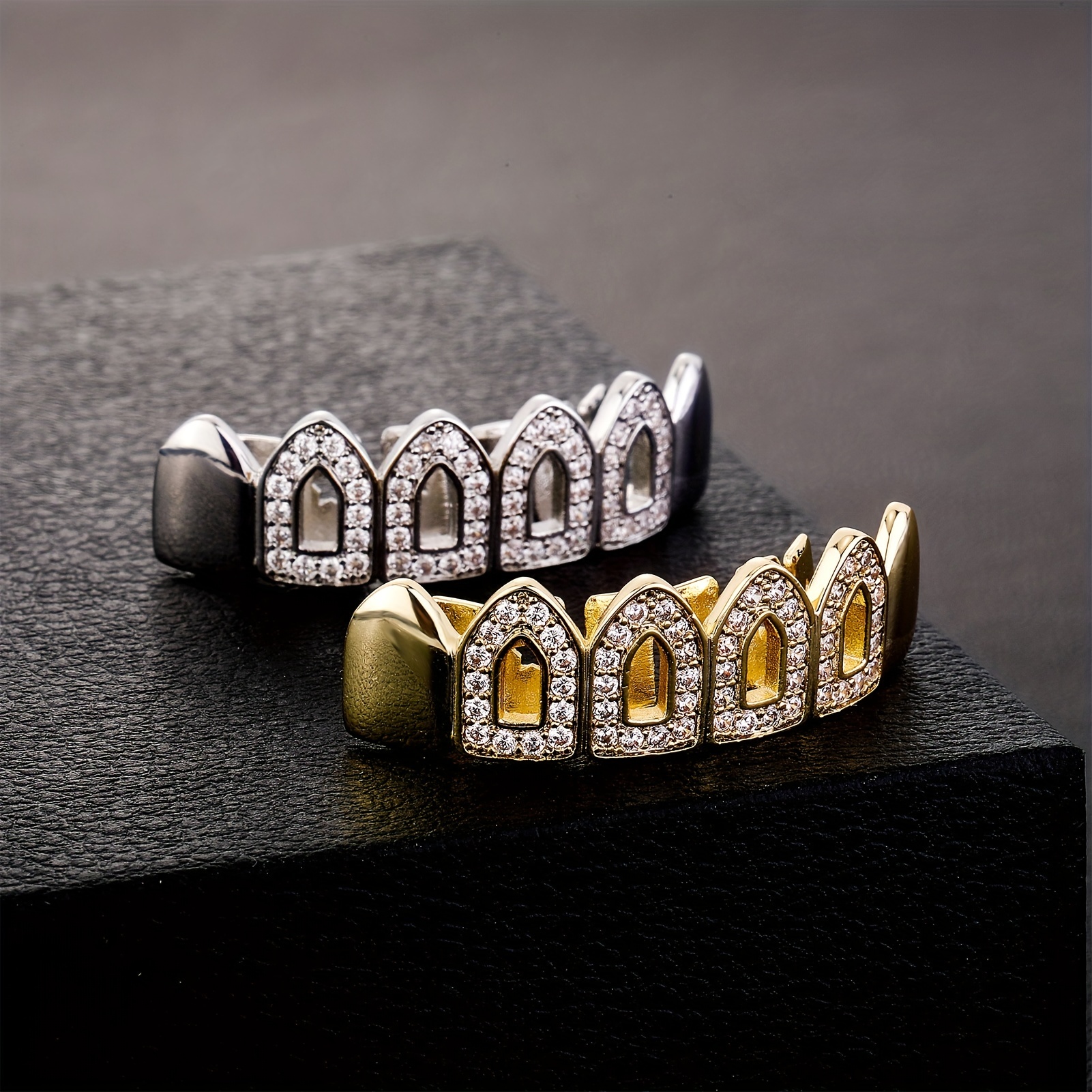 Hip Hop Style Iced Cz Tooth Grillz Halloween Rapper Jewelry - Temu