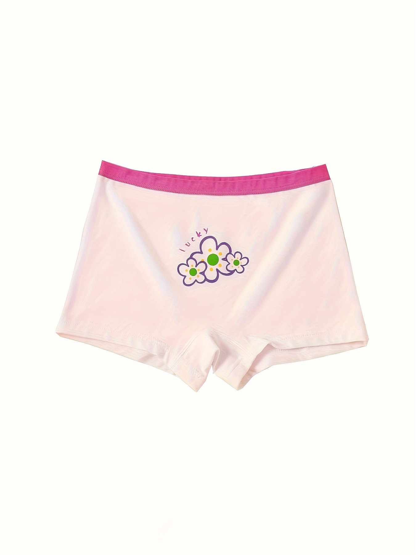 Toddler Girls Puff Briefs Ice Silk Solid Color Cute - Temu