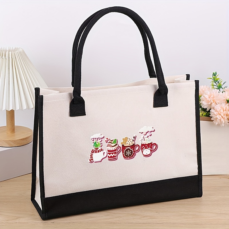 Holiday Style Canvas Beach Bag Large Capacity Shoulder Bag - Temu