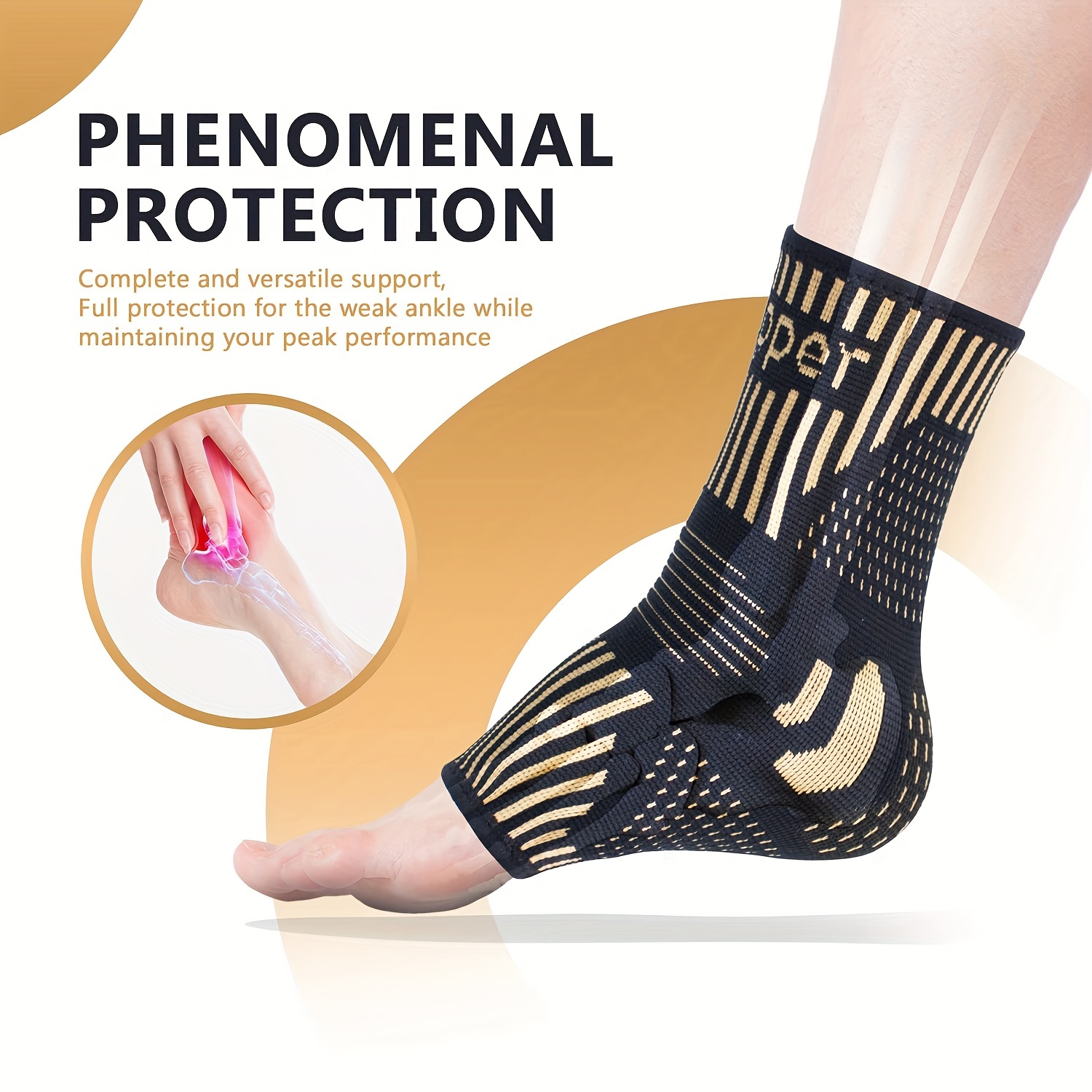 Copper Ankle Brace Compression Sleeve Achilles Tendonitis - Temu