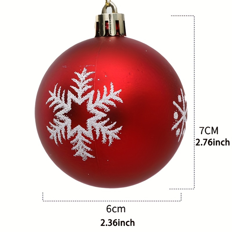 2.36インチ 60mm ハンドプリント クリスマスボール オーナメントセット 24個 飛散防止 クリスマスツリー装飾 装飾セット 自宅 休 - 1