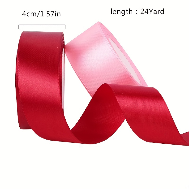  Red Ribbon 3/8 Inches x 25 Yards, Satin Fabric Silk