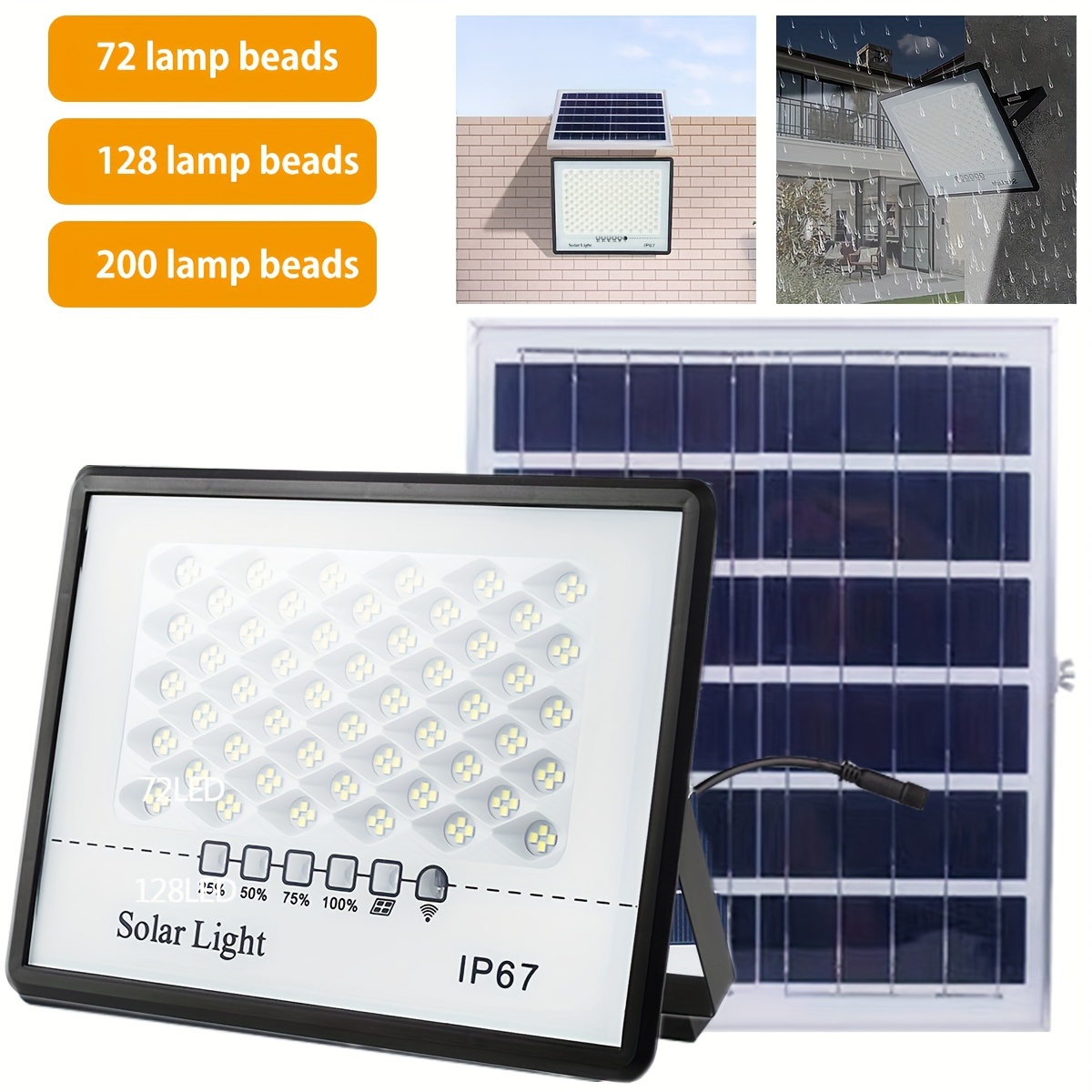 Foco LED con Panel Solar 300W Exterior IP66 + Control Remoto