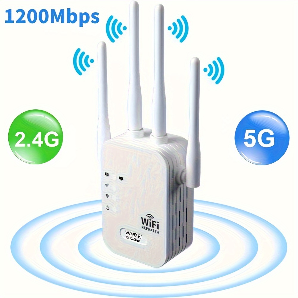 Us Plug Wifi Extender Wifi Booster 6x Stronger 1200mbps Wifi - Temu