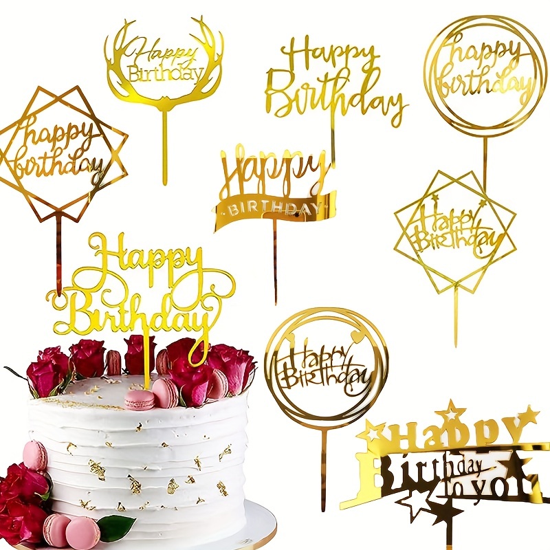 Golden Letters Cake Toppers Acrylic Alphabet Cake Toppers - Temu