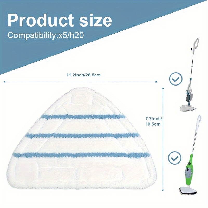 1 2 3pcs triangle steam mop replacement pads for x5 h2o h20 steam mop high dirt and water absorption durable high quality microfiber flat floor mop refill cleaning supplies 11 2x7 7inch