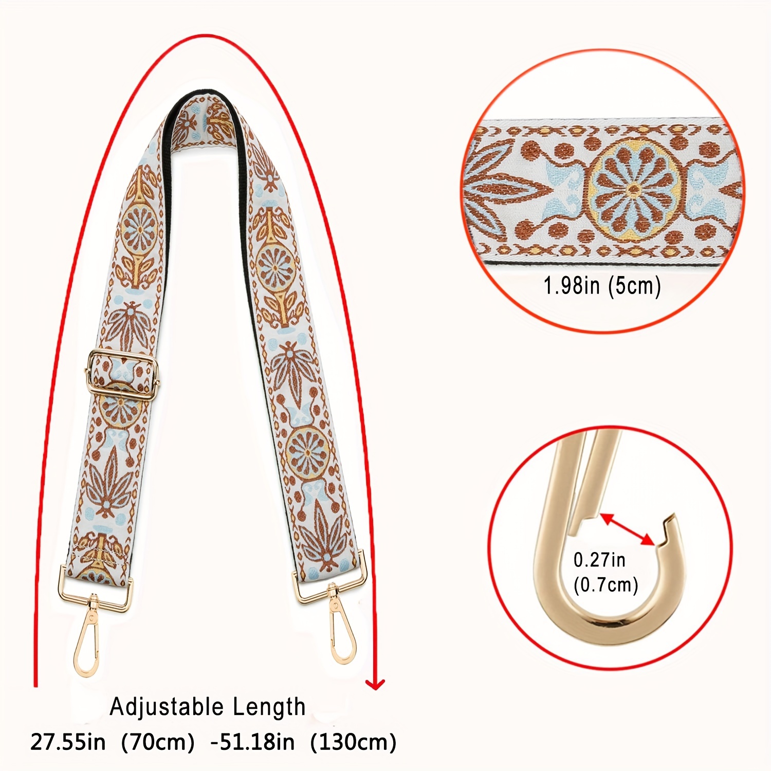 Ethnic Embroidered Purse Shoulder Strap Handbag Accessories - Temu