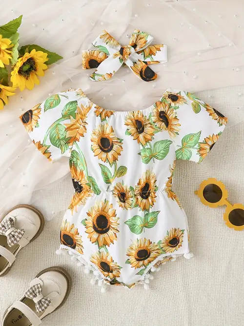 Sunflower Baby Girl Clothes - Temu Australia