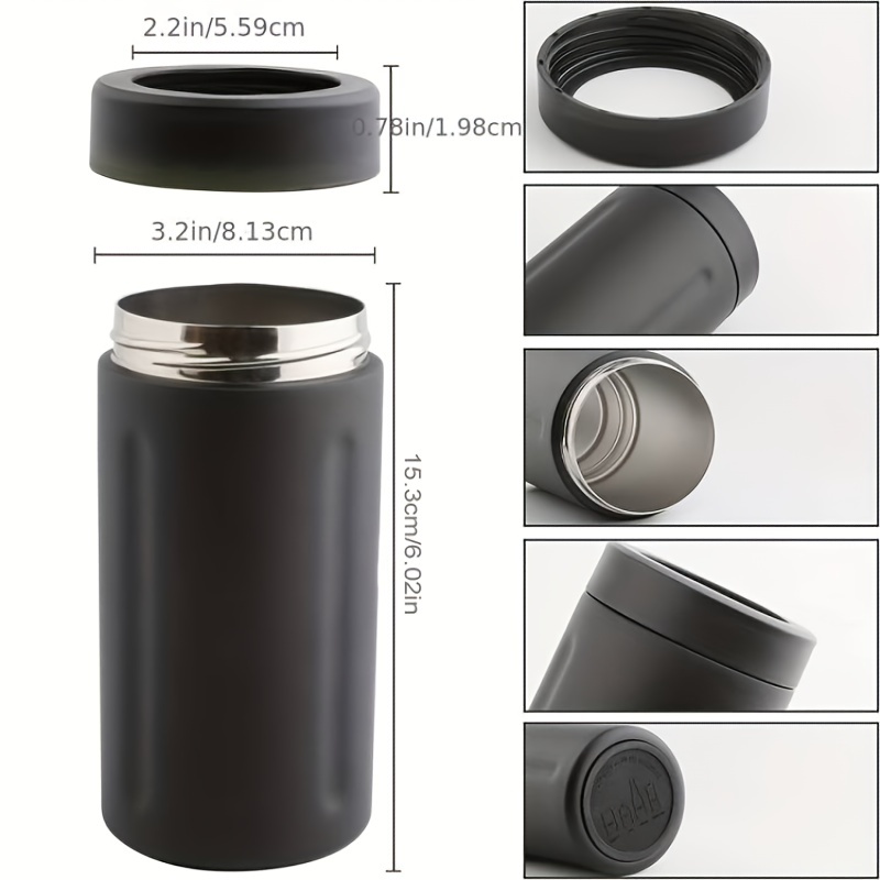 4-in-1 Slim Can Cooler Easy to Hold Insulated Beer Can Holder Double-walled  Stainless Steel for All 12 Oz Cans (Leaves)