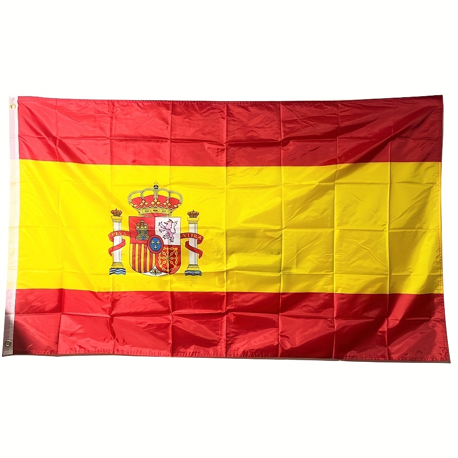 

1pc, Spain National Flag, Polyester No Fade Esp Es Espana Spanish Flag Banner, Celebration Big Flag, Patio Decor, Home Decor, Room Decor, Garden Lawn Decor 90x150cm/3x5ft, 60x90cm/2x3ft