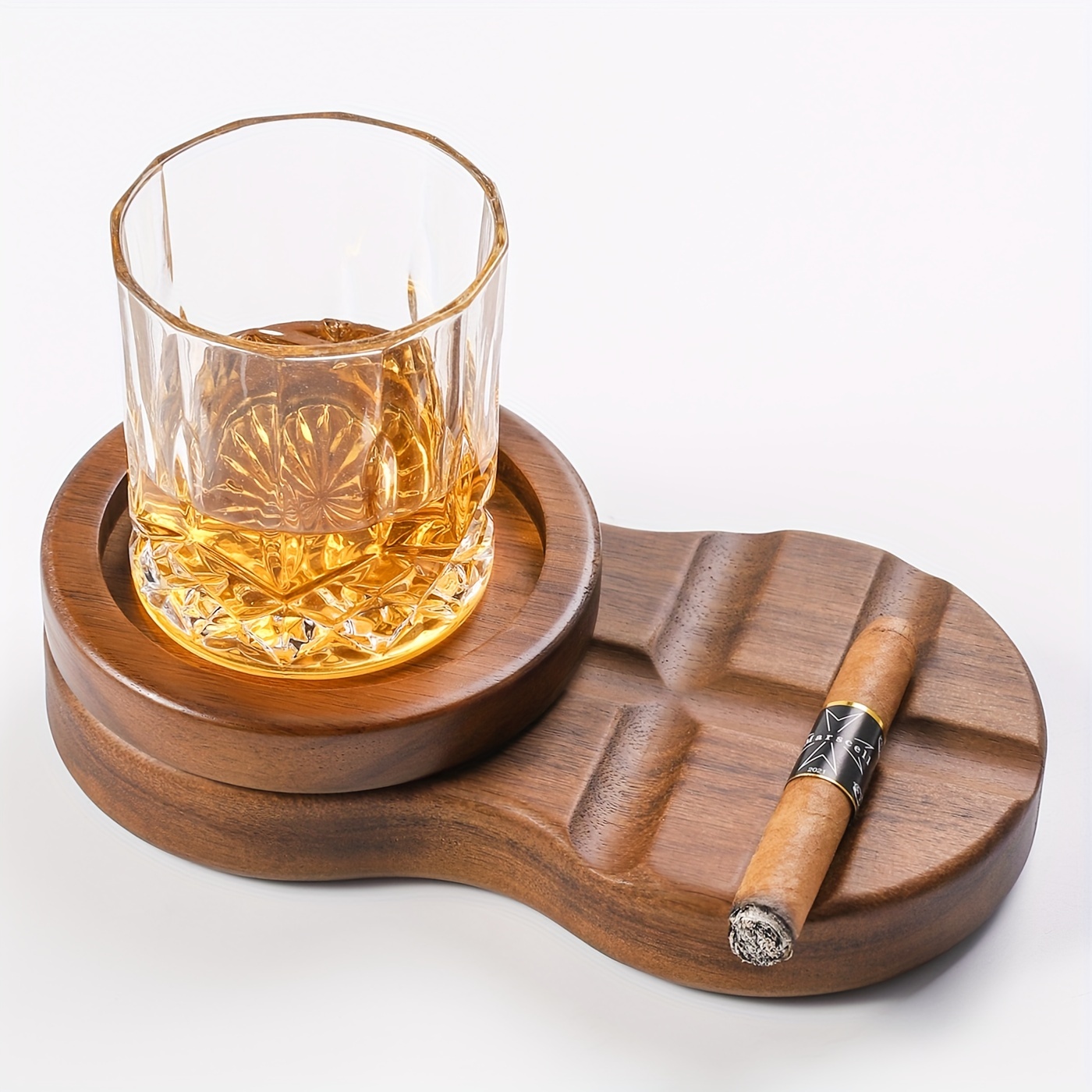 Zigarren-Aschenbecher Untersetzer / Whisky-Glastablett und