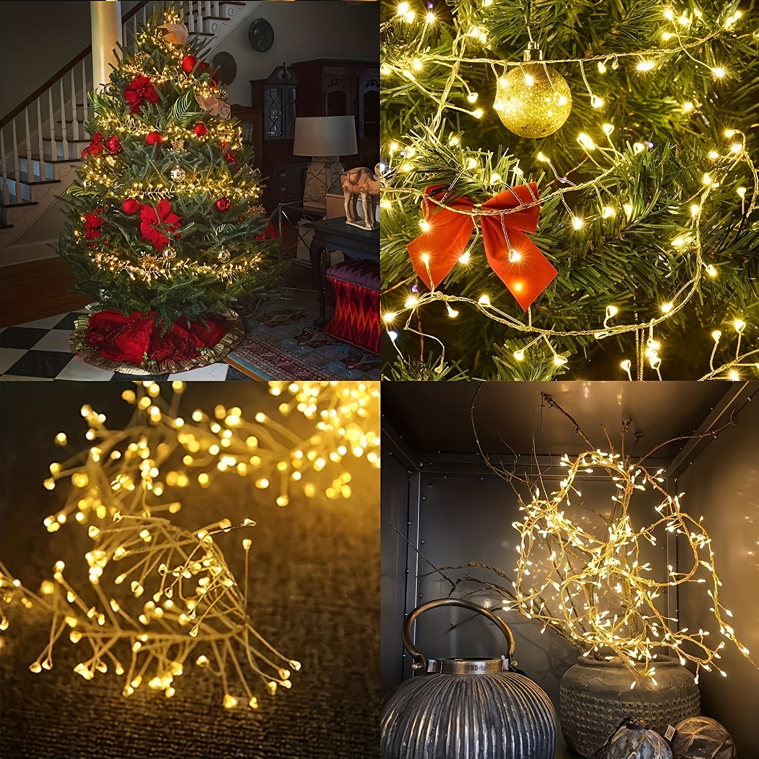 LED Firecracker Fairy Lights 8 Modes Remote Timer Waterproof