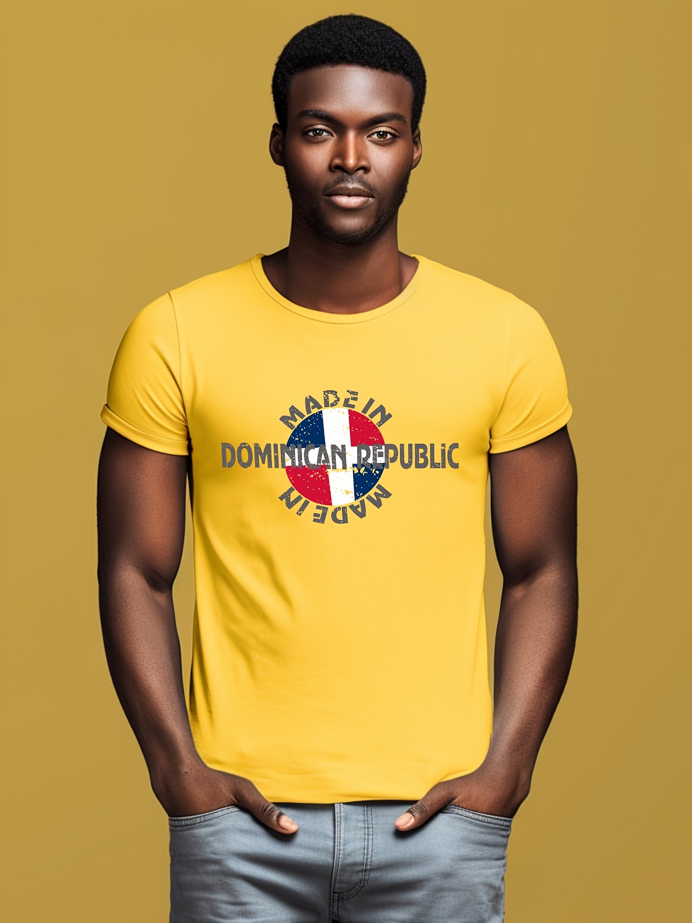 Yellow graphic hot sale tee men