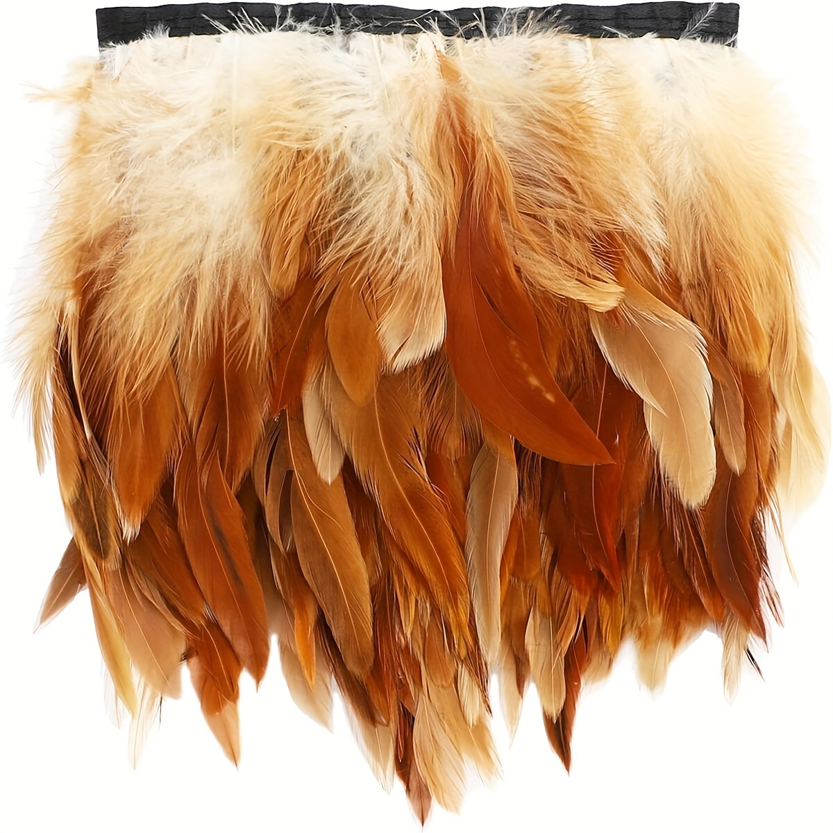 Beautiful 2 Yards Chicken Feather Strip Turkey Feather Boas for Costume  Scarf Wedding Party Decoration (Orange)