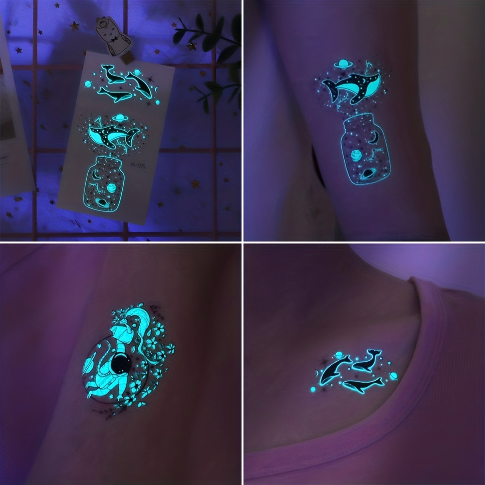 Leesgel Spazio Tatuaggi per Bambini, 30 Fogli Luminoso Spazio