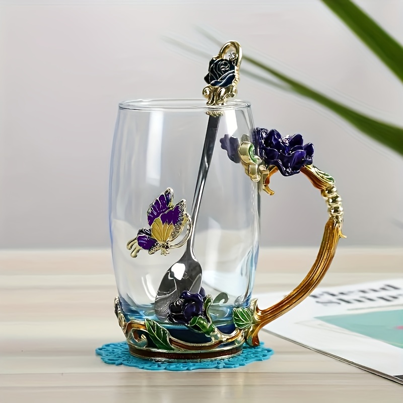 Butterfly Tumbler, Purple Butterfly Gift, Butterfly Drinking Glasses/Coffee Mug, Butterfly Decor Accessories, Butterfly Stuff- Butterfly Gifts for