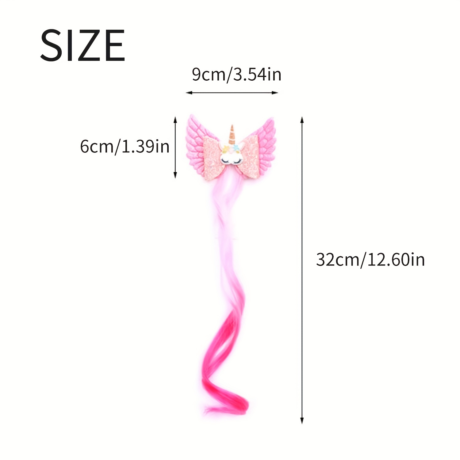 Girls Unicorn Wings Bowknot Hair Wig Extensions