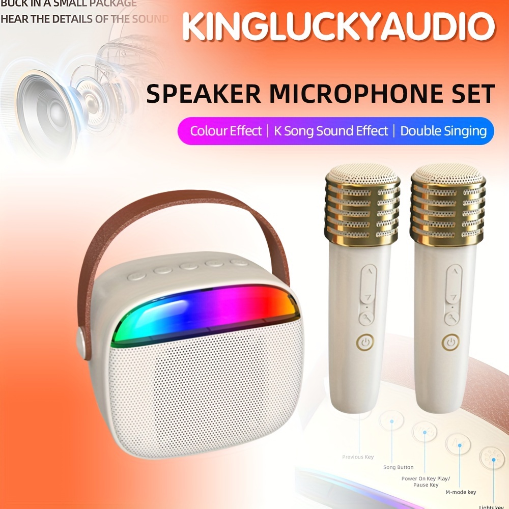 Microphone karaoké sans fil Bluetooth portable, système de haut-parleurs PA  avec 2 microphones sans fil, fête de famille, équipement de chant à  domicile - AliExpress