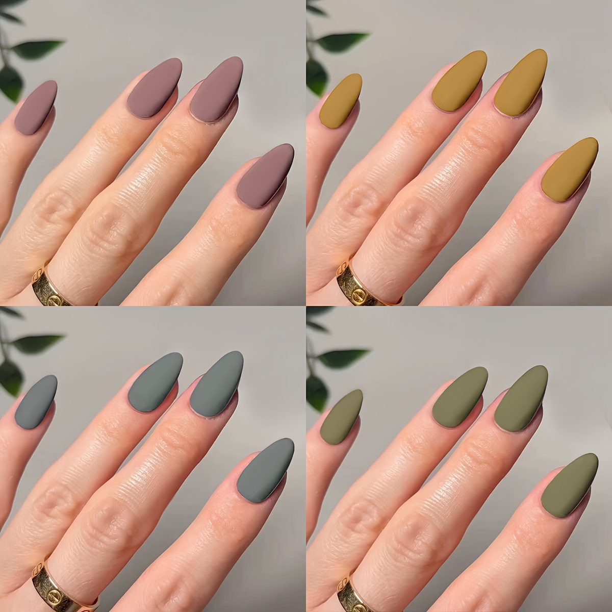 24pcs matte short almond fake nails autumn and winter color series fake nails brown fake nails daily wearing false nails for women girls 8 colors optional details 4