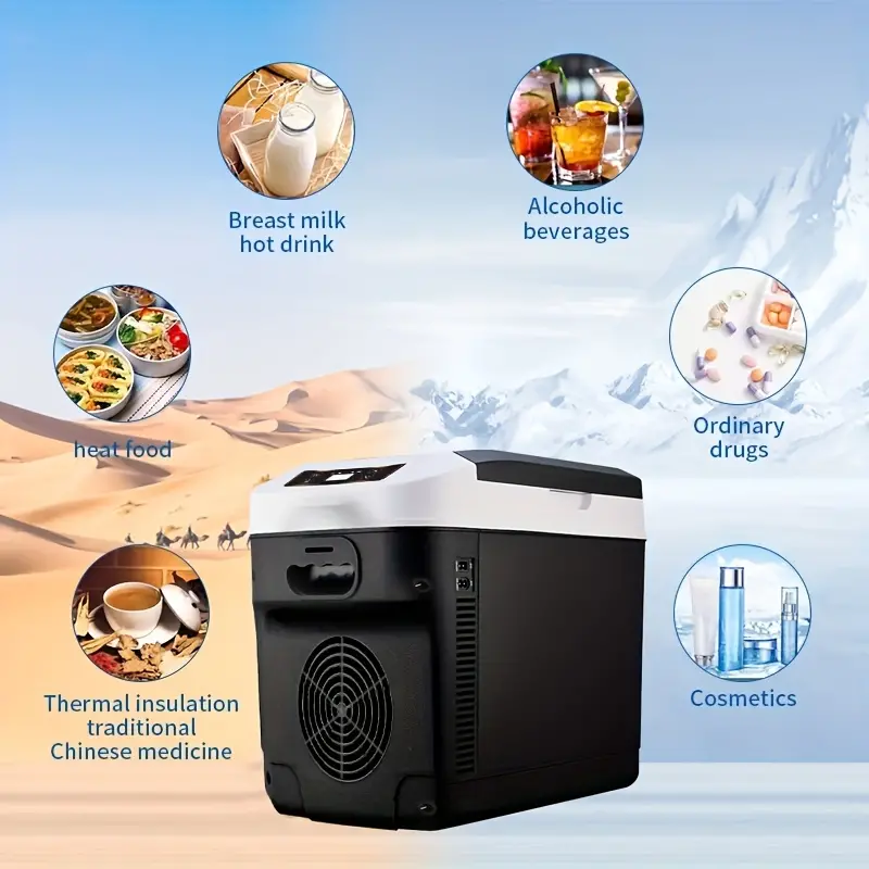mini fridge 8 liter ac dc portable thermoelectric cooler and warmer refrigerators for skincare beverage food home office and car details 3