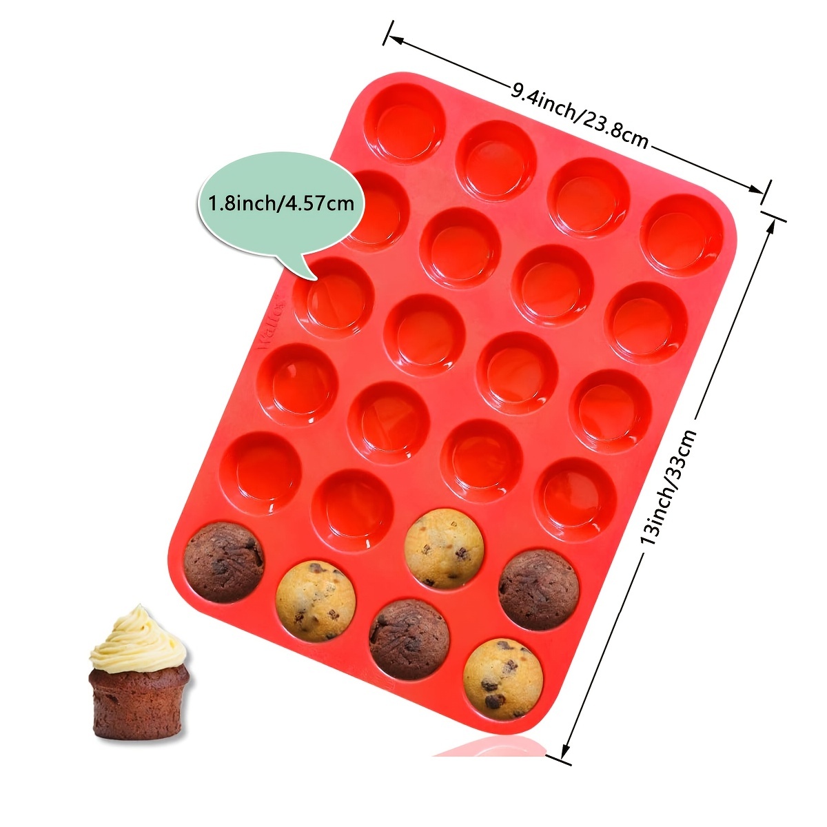 Silicone Muffin Pan Bpa Free Cupcake Pans Including Mini 24 - Temu Italy