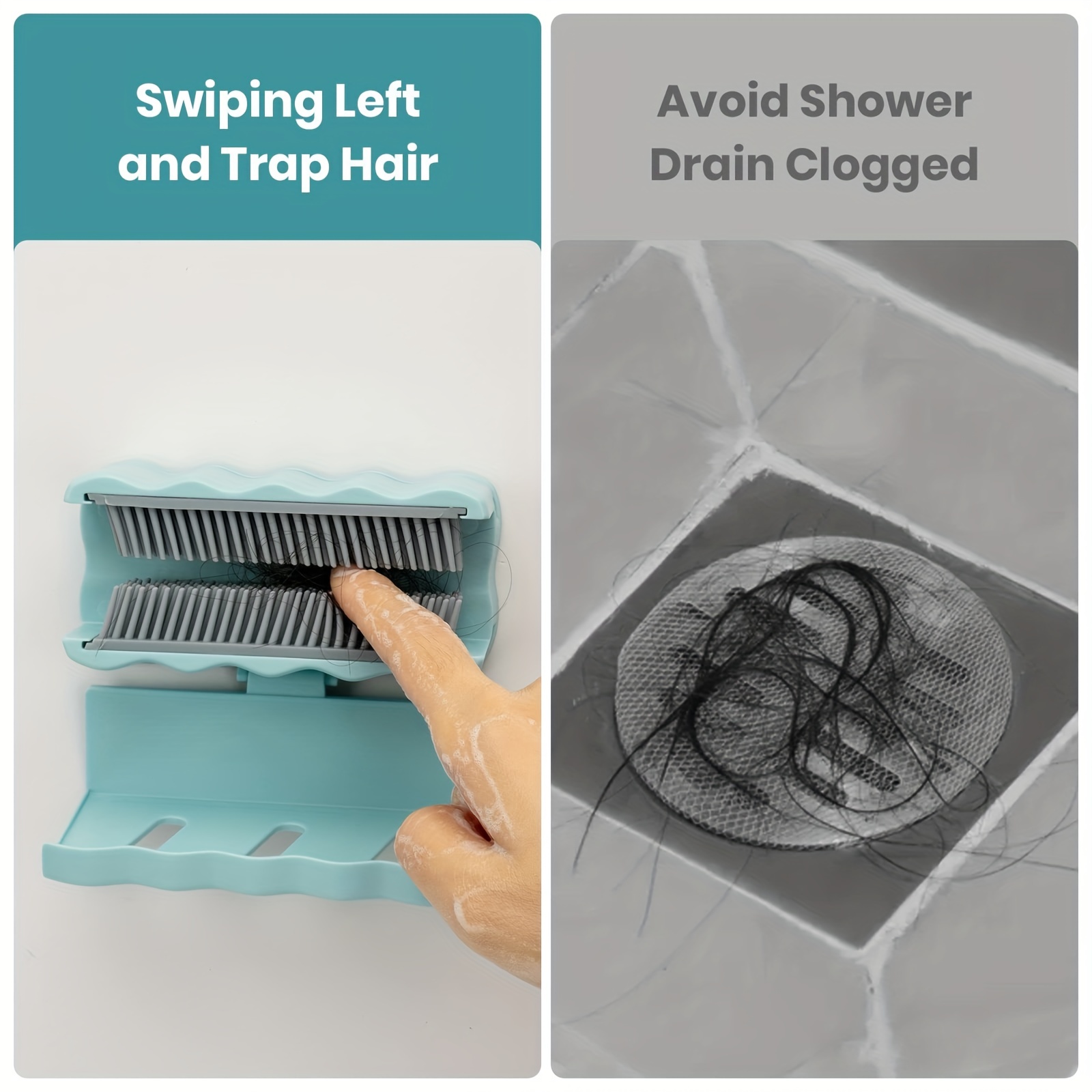 Shower Hair Catcher Wall, Reusable Hair Collector for Shower, Easy to  Install Hair Catcher for Shower Wall, Bathroom Hair Catcher Hair Trap  Prevent