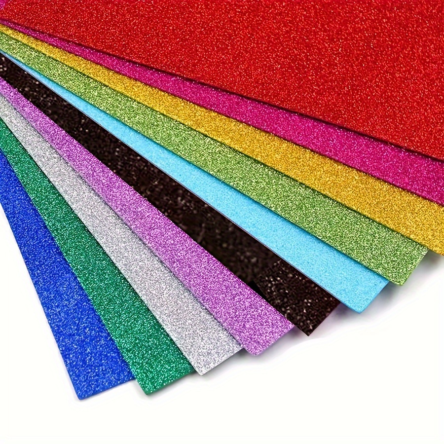 10pcs Glitter Foam Paper Craft Foam Sheets Colorful Crafting Sponge Holiday  Card Crafts for DIY Craft Classroom Parties