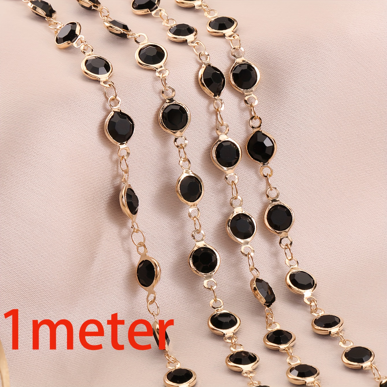 1 Meter Mixed Color Crystal Zircon Bezel Charms Beads Chain - Temu