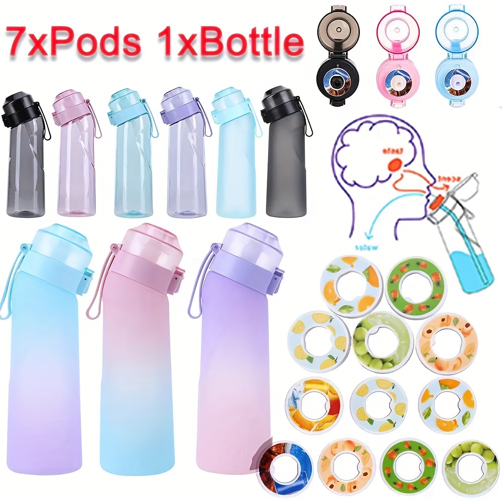 Sports Water Bottle With 1 Random Flavor Pod, Water Cup Compatible