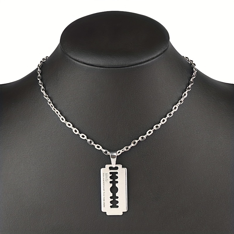 PEAS Punk Jewelry Razor Blade Pendant Hip Hop Necklace