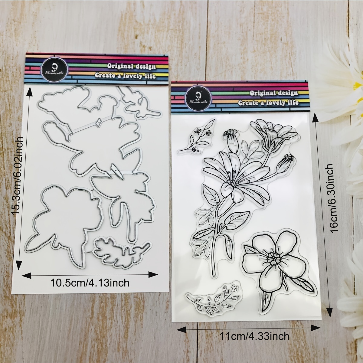 Alinacutle Bloom Flower Floral Clear Stamp And Metal Die - Temu