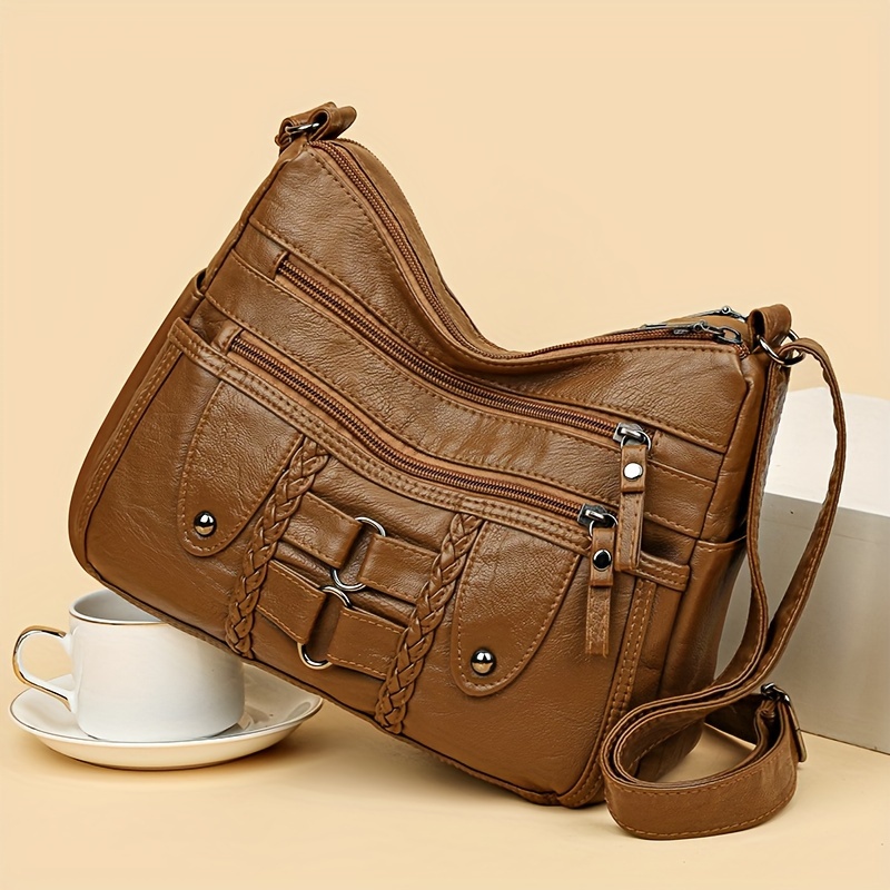 005 large capacity soft single shoulder crossbody bag - Temu