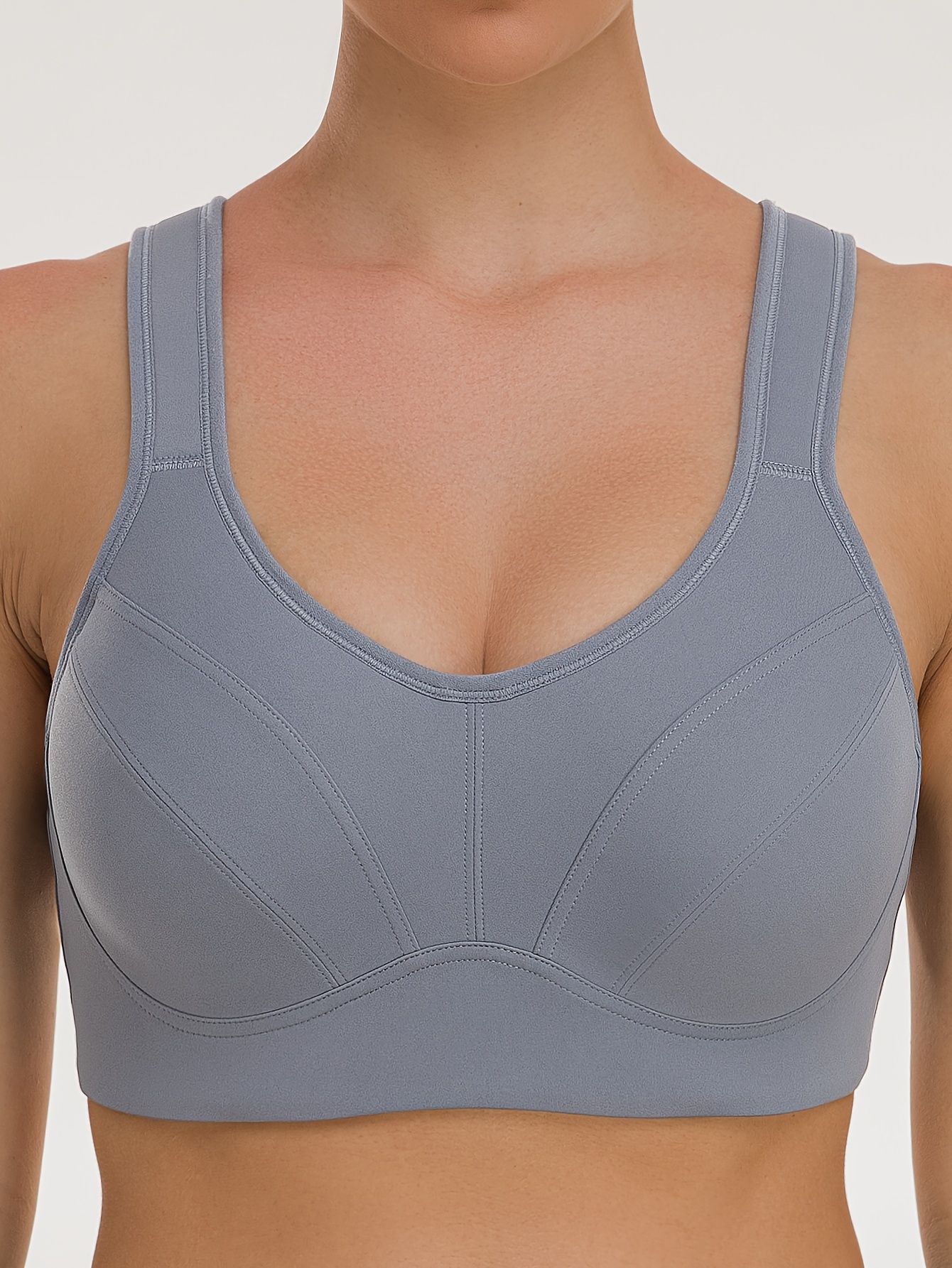 Seamless Solid Sports Bra Comfy Breathable Running Workout - Temu