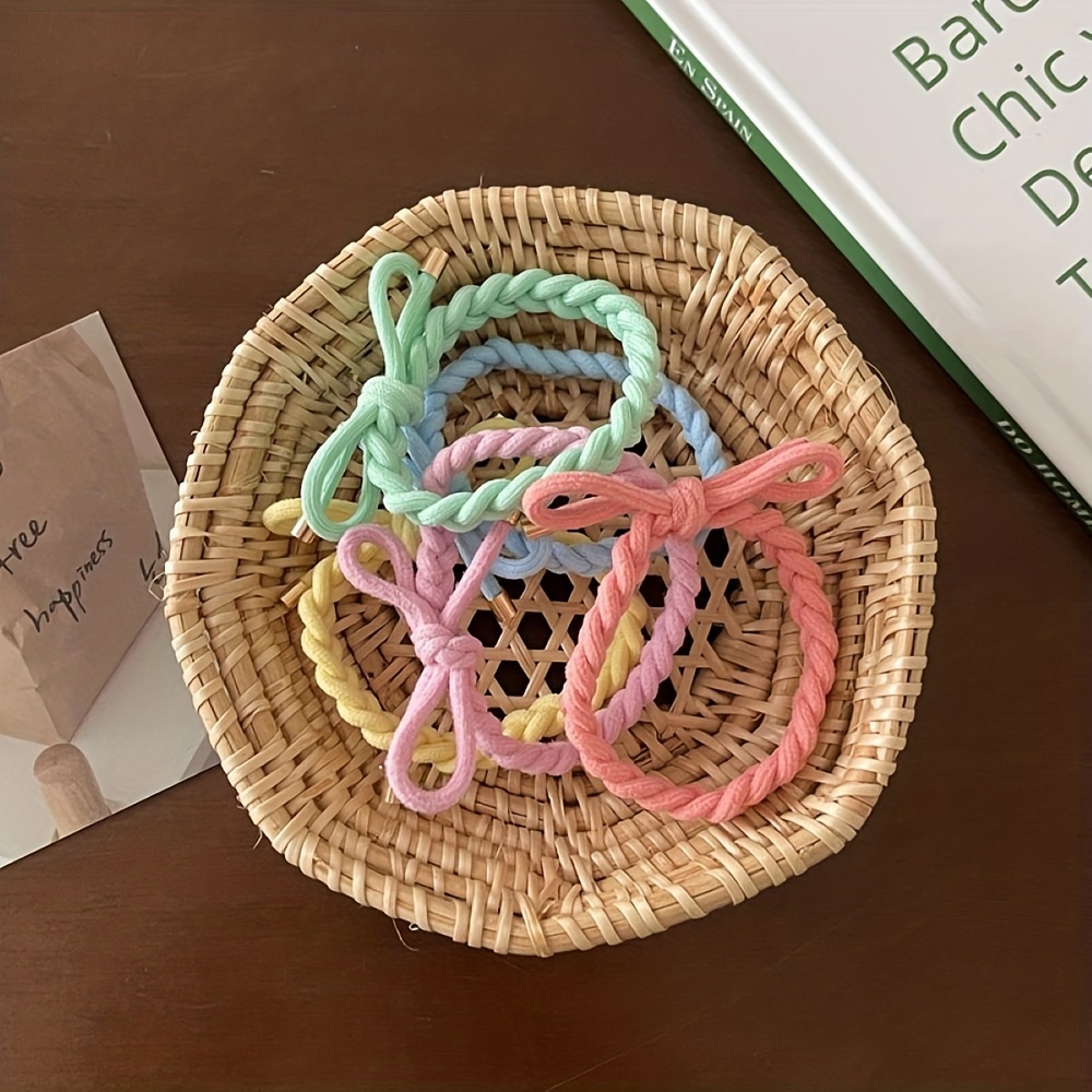 5Pcs High Stretch Hair Tie Elastic Brim Bundle Hair Rope